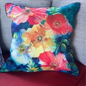 Vibrant floral throw pillow